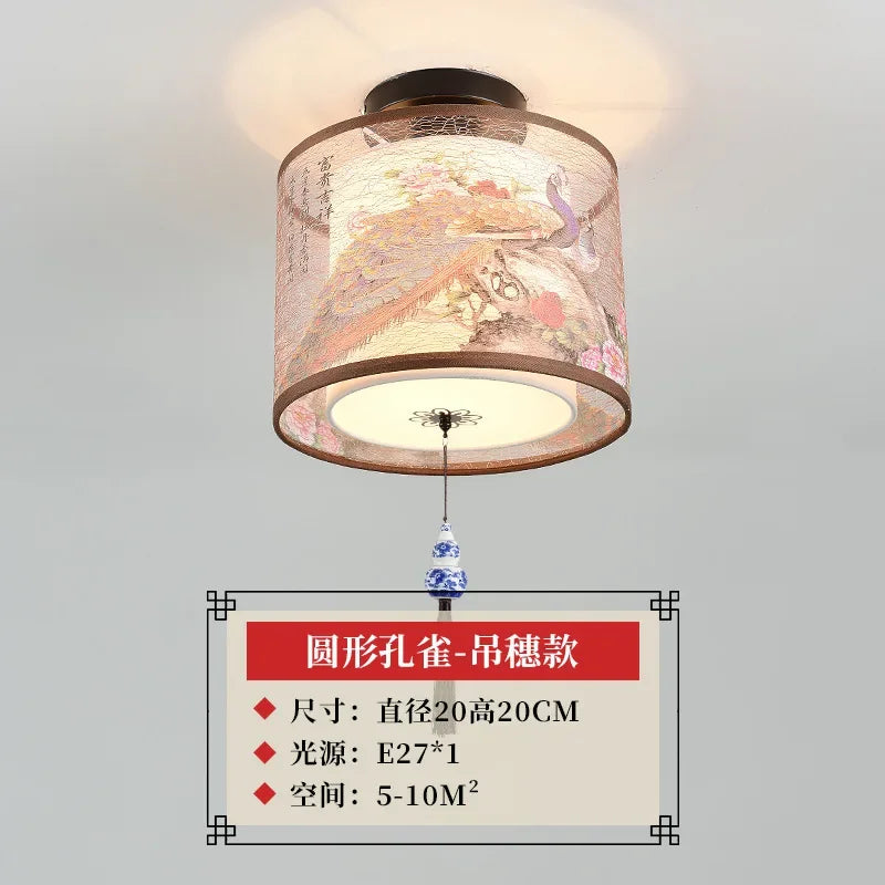 Decorbites™ Lotus Chinesische Kronleuchter Deckenlampe Einfaches Korridor-Gemälde LED-Beleuchtung