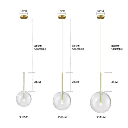 Decorbites™ Klar-Glas-Kugelleuchter-Hängeleuchte für Esszimmer-Schlafzimmer-Dekor-Beleuchtung