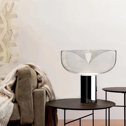Decorbites™ Aella Tischleuchte: Elegante klare Glas-Luxus-Kunst-Schreibtischlampe für Büro, Schlafzimmer und Eingangsbereich