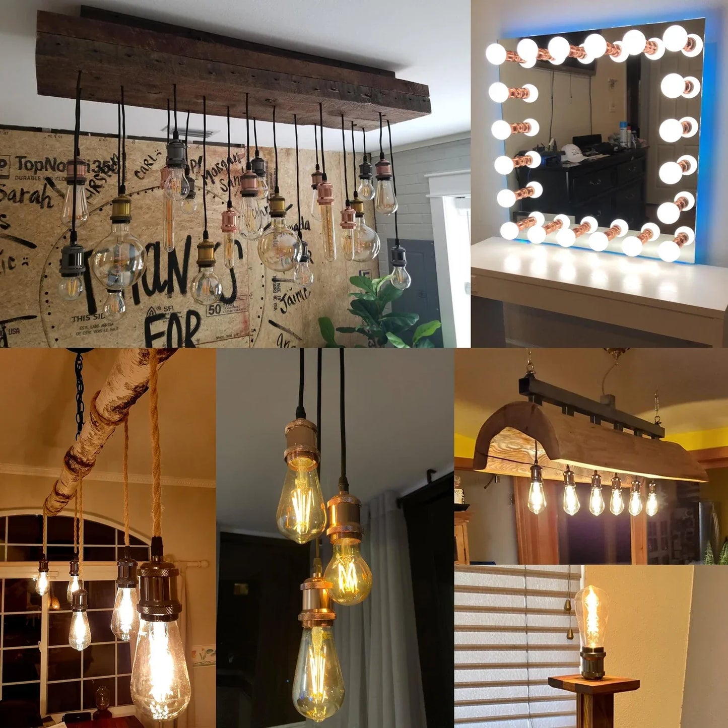 Decorbites™ E27 Vintage Kupfer Chrom Messing Lampensockel Aluminium Lampenfassung