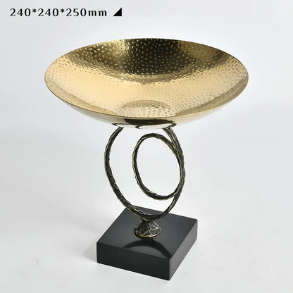 DecorBites™ Gold Metal Fruit Bowl Tray for Modern Luxury Home Decor