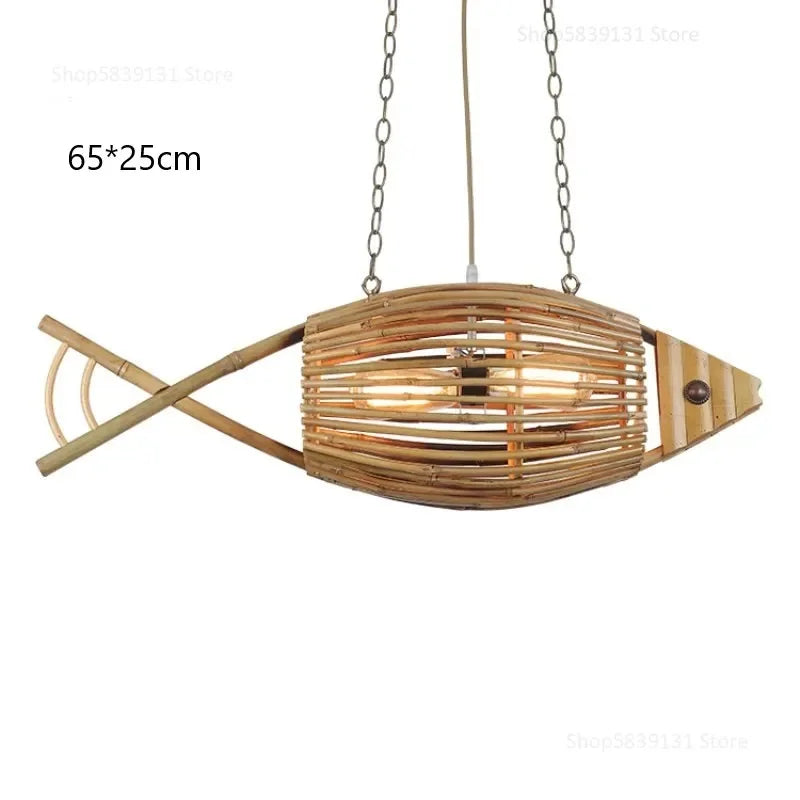Decorbites™ Bambus-Fisch-Kunst-Anhängerleuchten – Nordische LED-Leuchte für Küche & Wohnzimmer