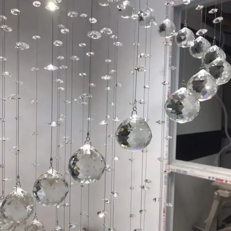 Crystal Spiral LED Chandelier D60cm High Ceiling