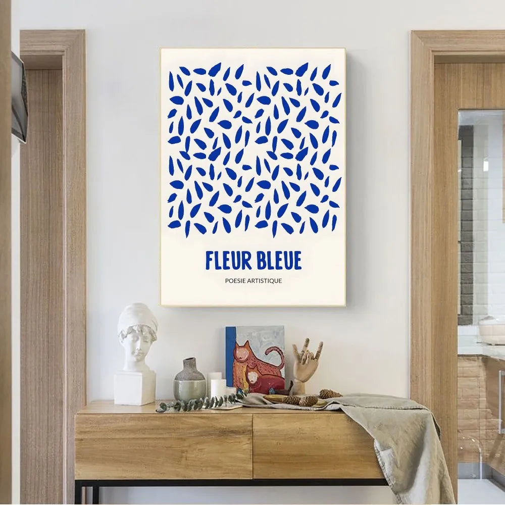 Abstract Klein Blue Simple Poster Wall Art Posters Vintage Canvas Prints Poster for Home Decoration Living Room Bedroom Decor