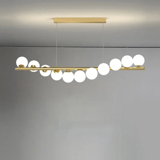 Decorbites™ Glas-Kugel-Gold-Kronleuchter: Nordischer Stil für Esszimmer und Küchenbeleuchtung