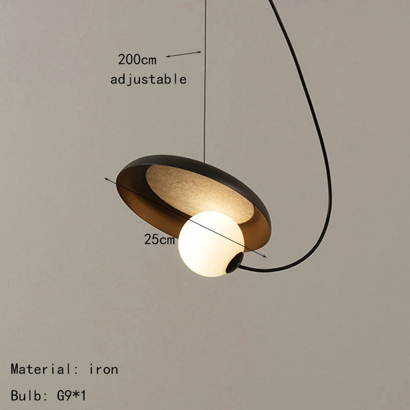 Magnetic Attraction White Metal Pendant Light