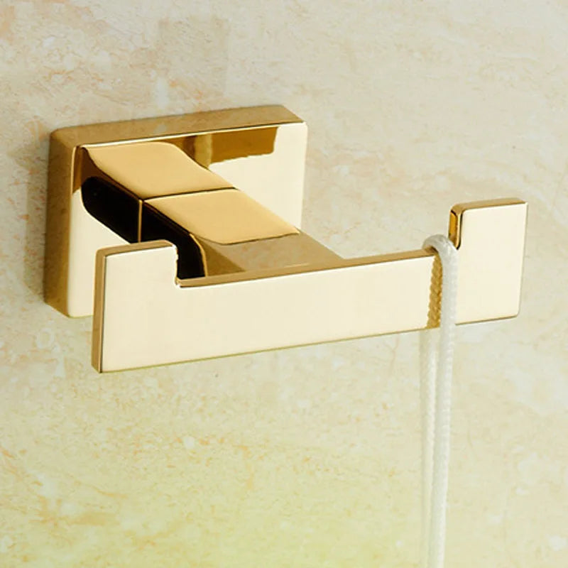 Decorbites™ Gold Messing Badezimmer-Armaturen 4-Teile-Set: Handtuchhalter, Handtuchring, Toilettenpapierhalter, Bademantel-Haken