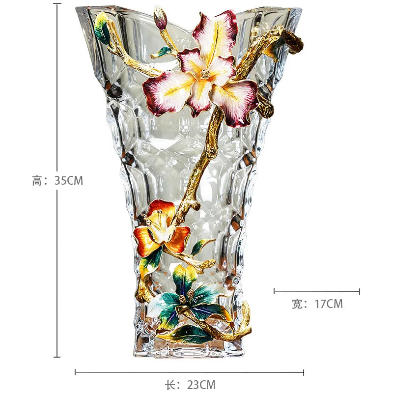 Decorbites™ Kristallglas-Vase: Moderne Leichtluxus-Emaille-Dekoration für das Wohnzimmer