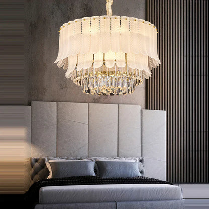 Decorbites™ Golden Crystal Kronleuchter: Postmoderne Luxus-Runde Kronleuchter für das Wohnzimmer