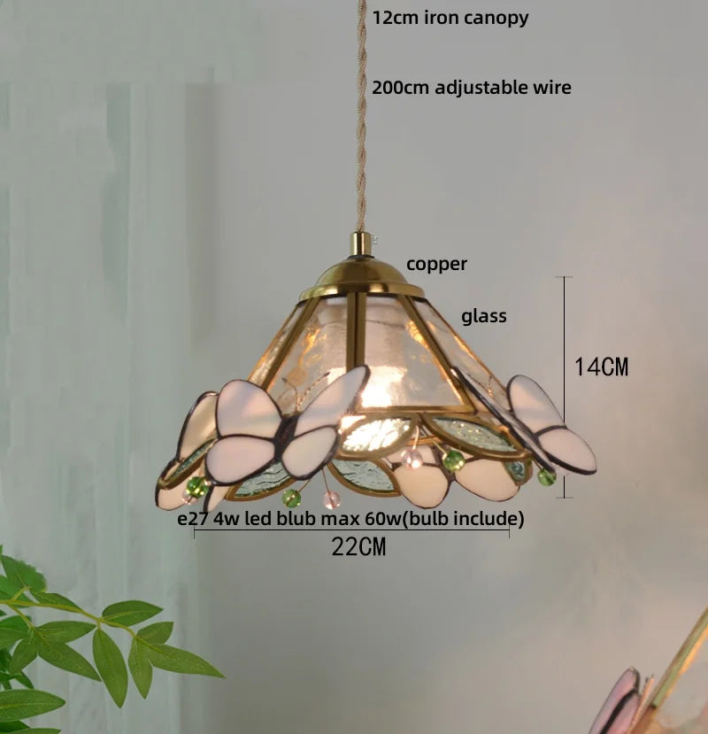 Decorbites™ Klar-Glas-LED-Pendantleuchte Tiffany-Schmetterling Hängelampe