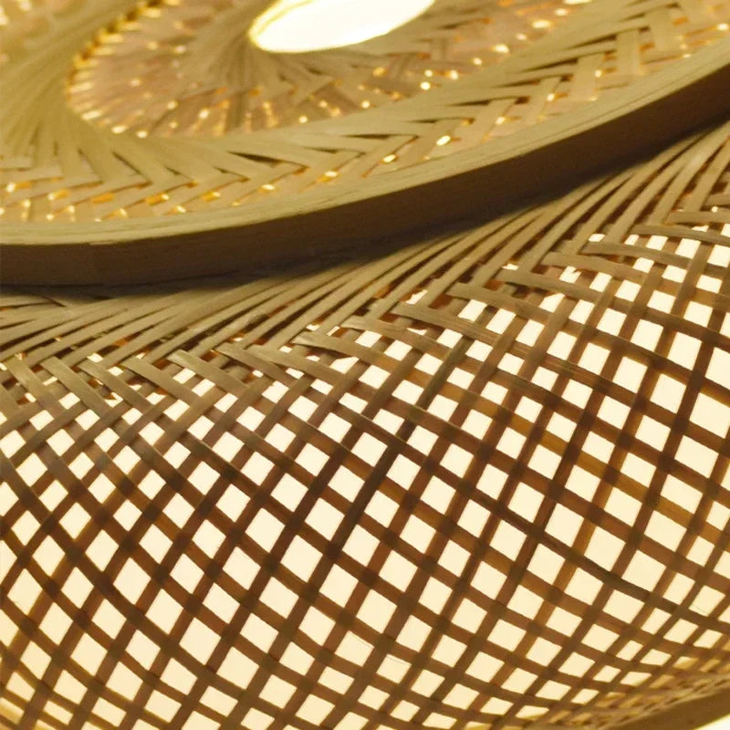Bamboo Rattan Ceiling Light 60cm For Dining