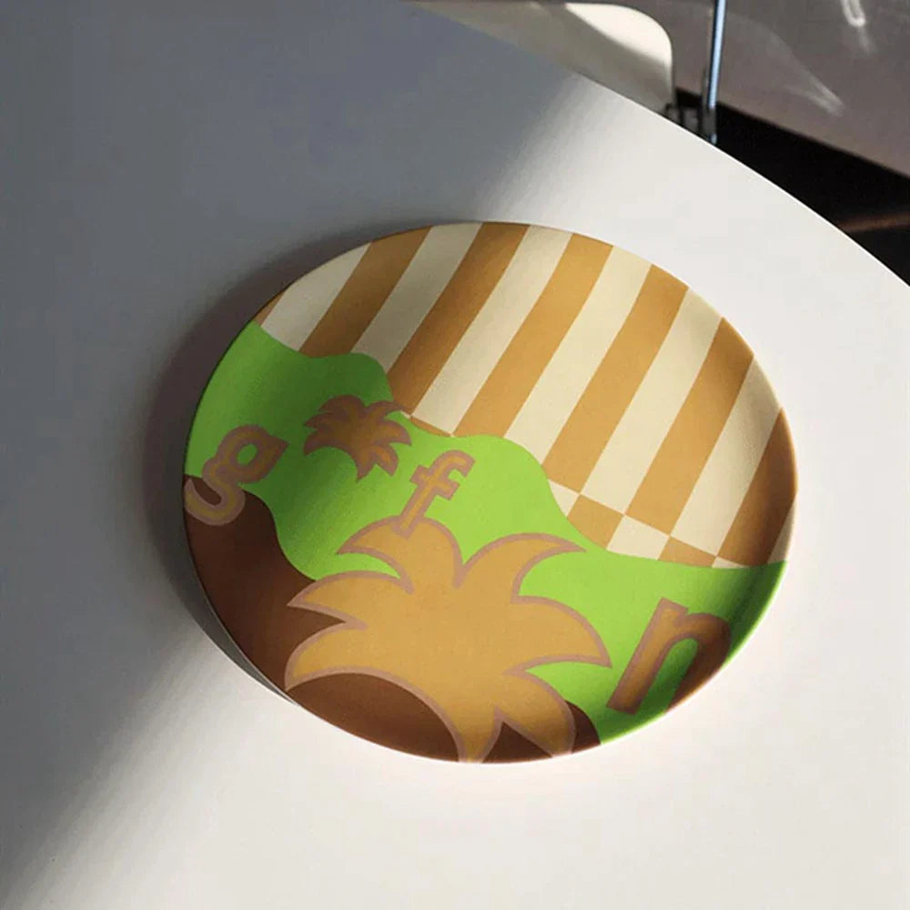 Decorbites™ Koreanischer Stil Rundes Essensgeschirr aus Bambusfaser für Desserts, Früchte und Kuchen