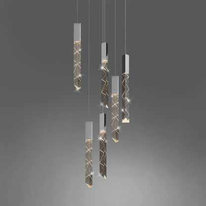 DecorBites™ Crystal Glass LED Pendant Light for Living Hallway Staircase & Restaurant