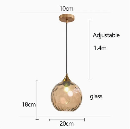 Nordic Ripple Glass Longline Pendant Light