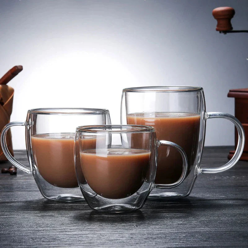 Decorbites™ Doppelwandiges Glas-Kaffeetasse Espresso-Becher Hitzebeständiger Cocktail-Wein-Bier-Becher