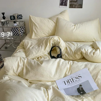 DecorBites™ Cotton Bedding Set with Comforter Cover, Sheet, and Pillowcase Set