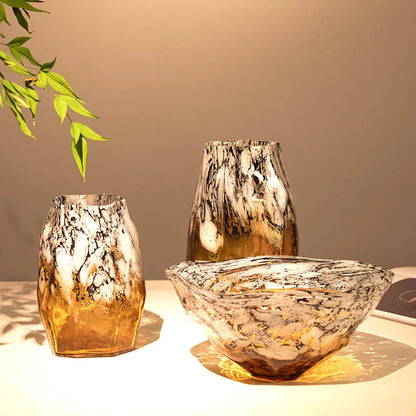 Decorbites™ Verlaufsfarben Schwarze Glas Vase Terrarium Topf Schale Desktop-Organisation Blüten Töpfe