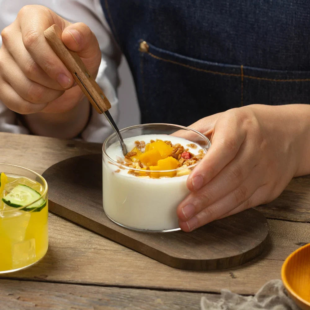 Decorbites™ Glasbecher-Set für Tee, Saft, Milch, Eiscreme, Pudding – Hitzebeständiges hochwertiges Borosilikat-Trinkgeschirr