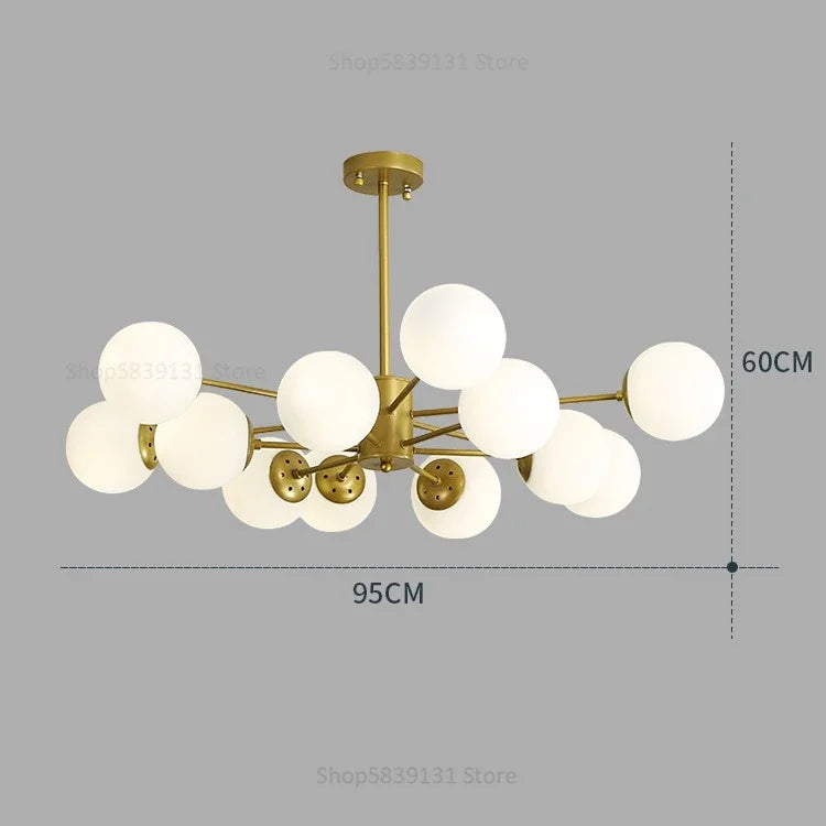 Decorbites™ Glas-Kugelleuchter Moderner Nordischer Kronleuchter LED Wohnzimmer-Dekoration