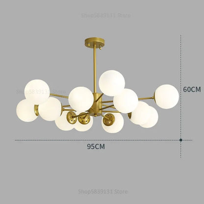 Decorbites™ Glas-Kugelleuchter Moderner Nordischer Kronleuchter LED Wohnzimmer-Dekoration