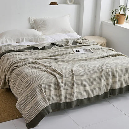 Decorbites™ Baumwoll-Gaze-Handtuch-Wurfdecke - Weiche und gemütliche Bettdecke für alle Jahreszeiten