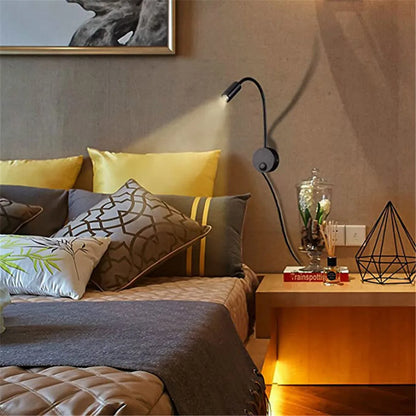 DecorBites™ LED Wall Lamp Set: 2pcs 3W 4000K Plug-in Bedside Sconces for Reading Headboard.