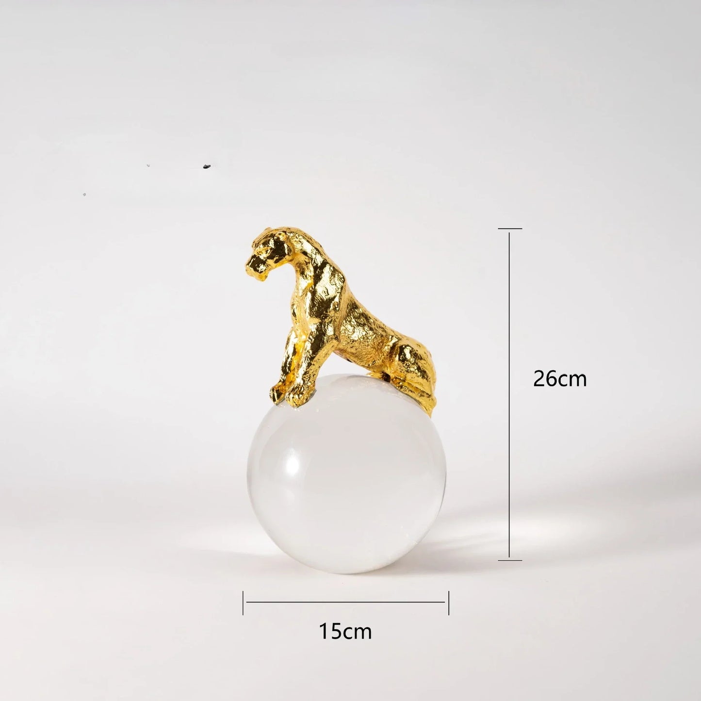 Decorbites™ Leopard Kristallkugel Metall-Cheetah-Skulptur Wohnraum-Dekoration