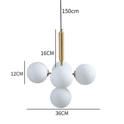 DecorBites™ Golden Glass Balls Chandelier Ceiling Light for Elegant Home Decor