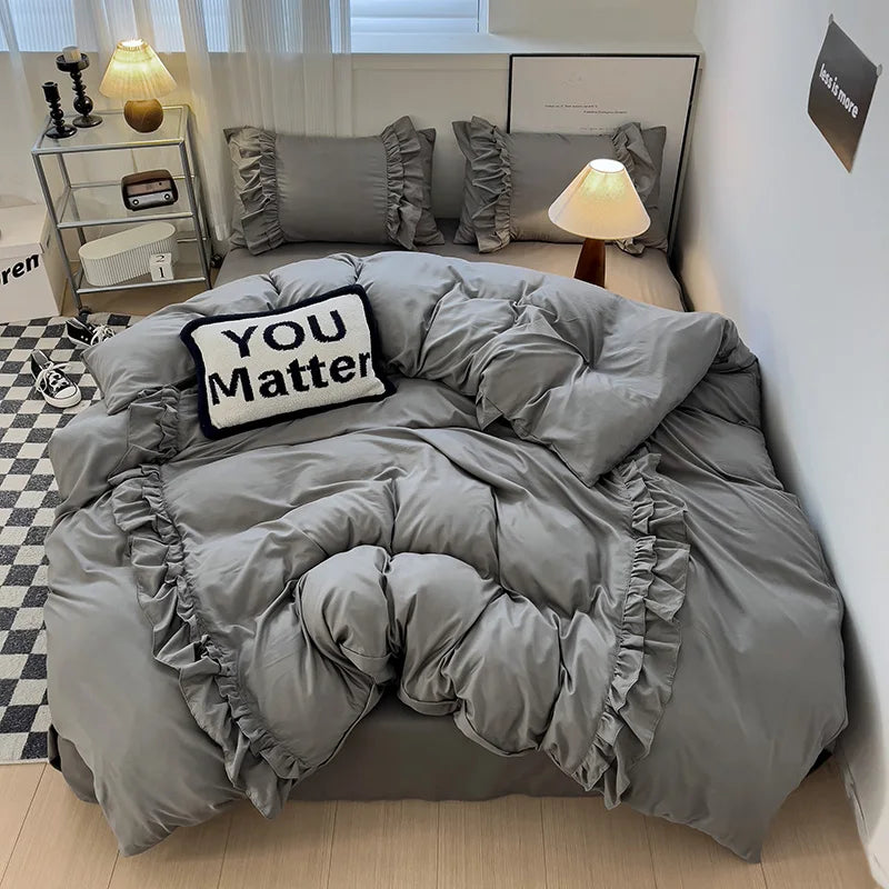 Microfiber Lace Duvet Set
