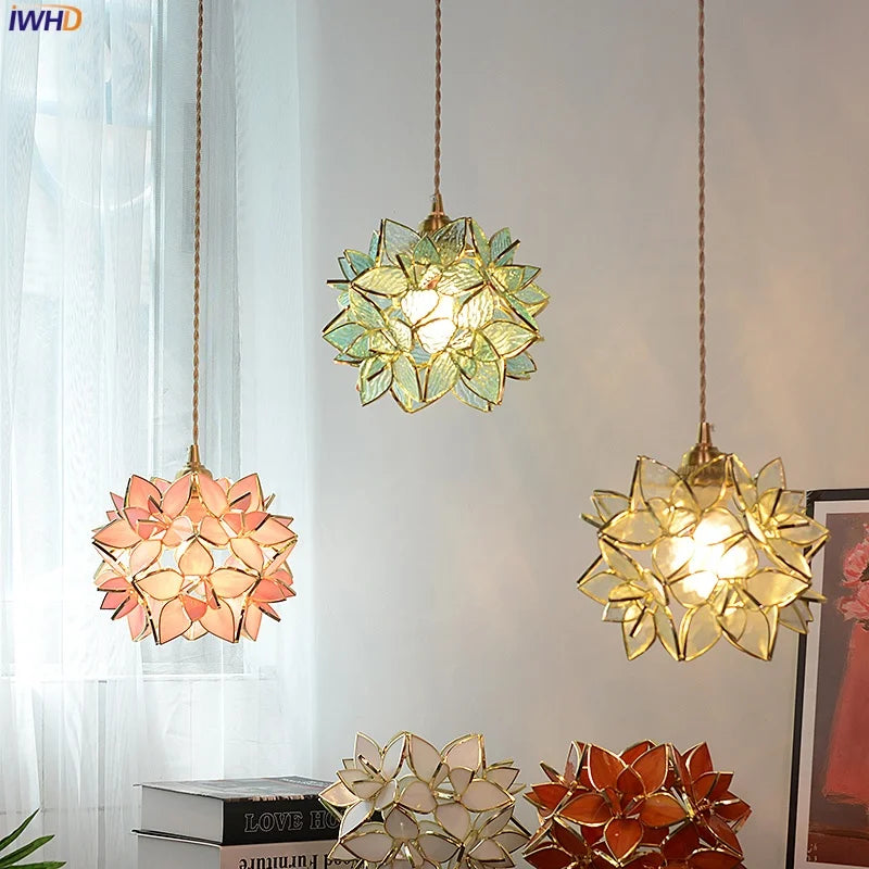DecorBites™ Glass Copper LED Pendant Lamp | Nordic Modern Luxury Hanging Light