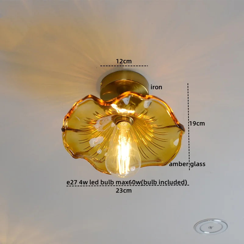 DecorBites™ Glass Copper Nordic Ceiling Lamp for Living Room & Balcony.