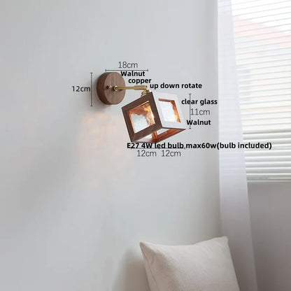 Decorbites™ LED Wandleuchte aus Walnussholz mit klarem Glas Badezimmerspiegel-Licht