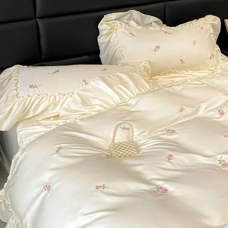 Decorbites™-Spitzenstickerei-Kühlende Bettwäsche-Set - Seidig gemütliche Bettensets