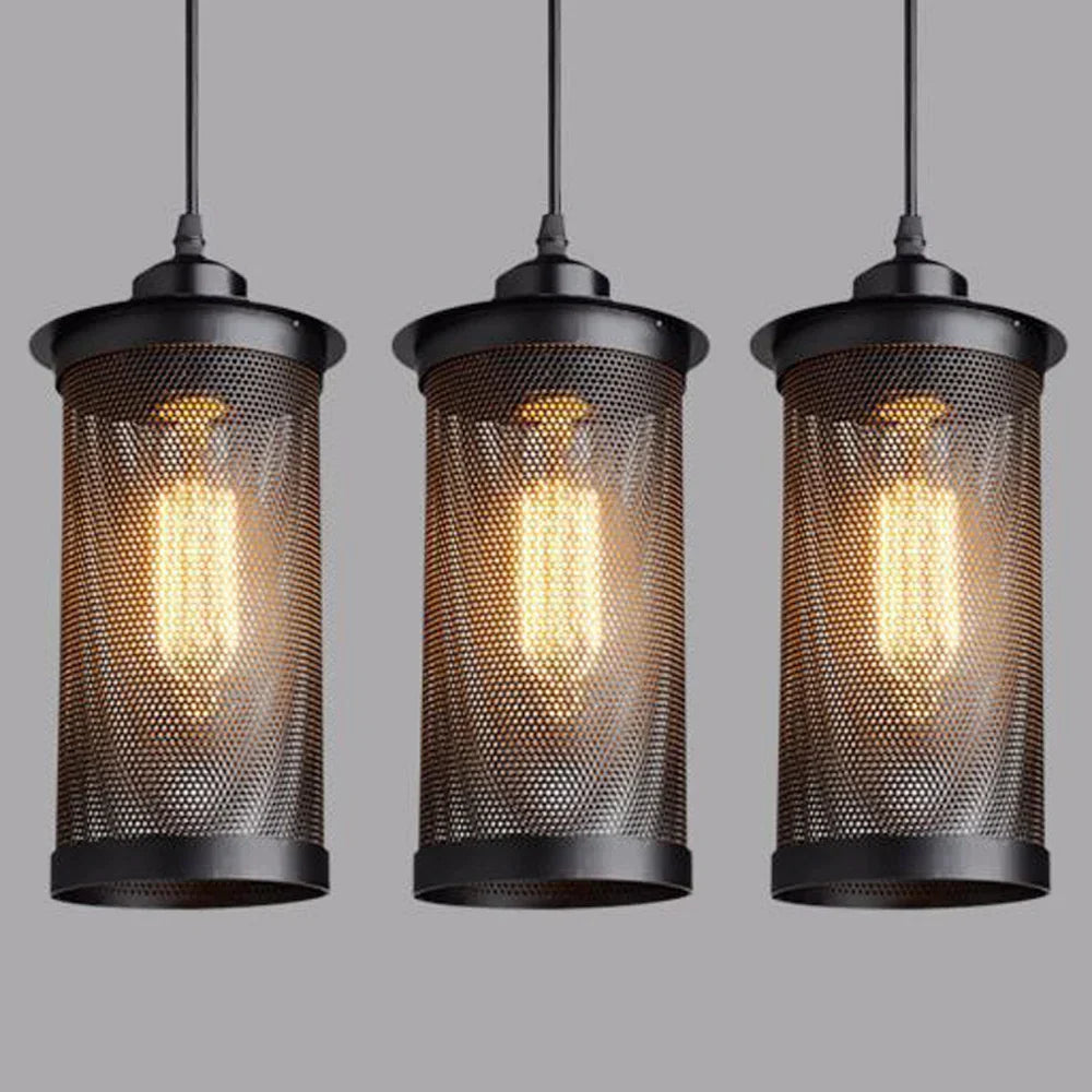 Black Iron Cage Pendant Light