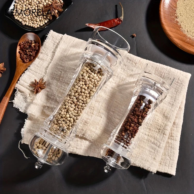 DecorBites™ Acrylic Manual Pepper Grinder | Transparent Salt and Spices Mill Shaker
