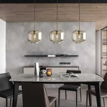 DecorBites™ Industrial Retro LED Glass Pendant Light Chandelier for Kitchen Restaurant