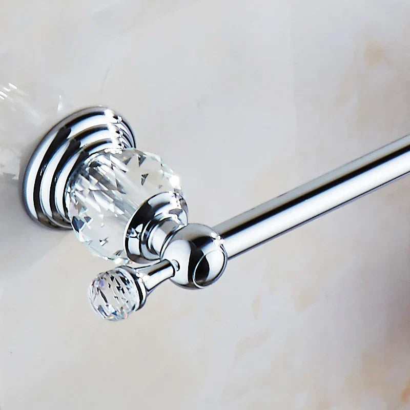 DecorBites™ Crystal Chrome Towel Bar - Stainless Steel Bathroom Accessories