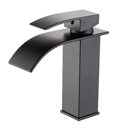 Decorbites™ Schwarz Messing Wasserfall Badezimmer Waschbecken Armatur Kalt Warm Mischer Einhebel Deckenmontage