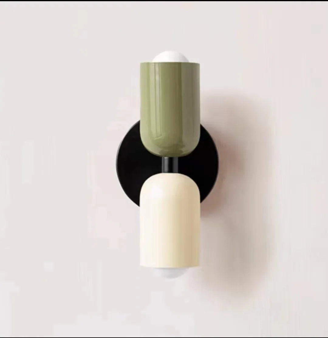 Decorbites™ Sahne Doppelkopf-LED-Wandleuchten | Moderne nordische bunte Lichter für Innenraumdekoration