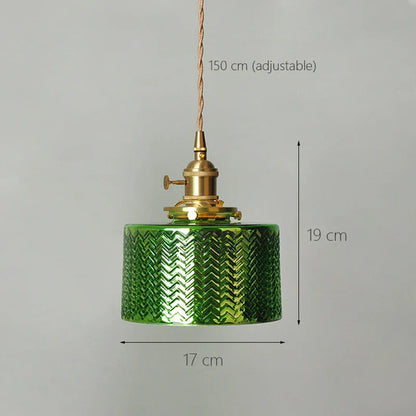 Decorbites™ Glas-Schirm-Kronleuchter-Deckenlampe für Schlafzimmer Esszimmer Grün Vintage LED