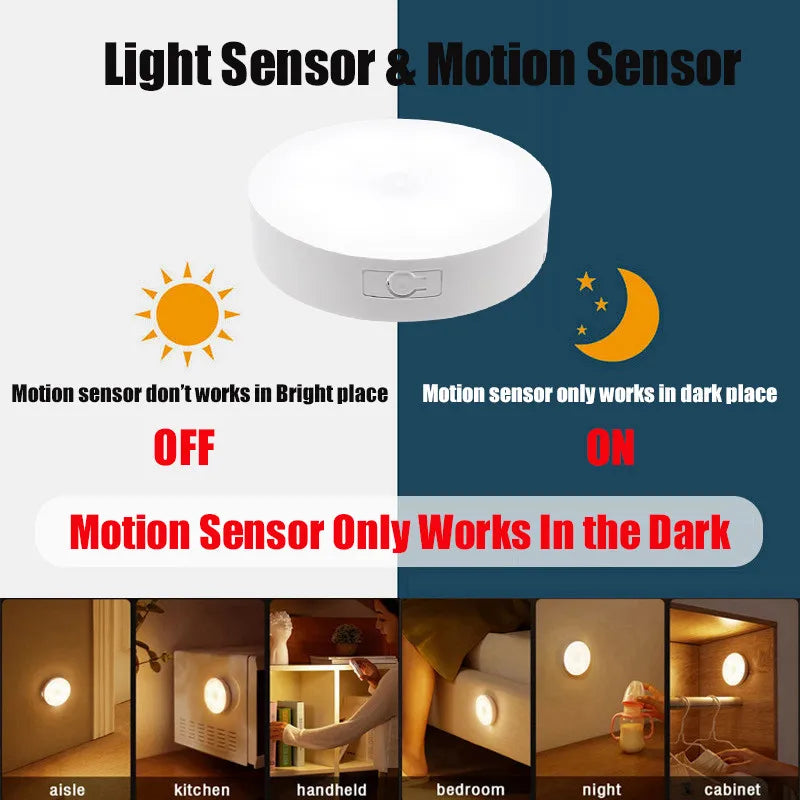 White Motion Sensor Light 3-in-1 Cabinet LED