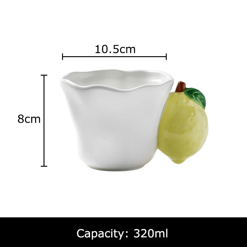 Decorbites™ Spaßige Früchte Keramikbecher Zitrone/Traube Esstisch-Kaffee-Nachmittagstee-Tasse