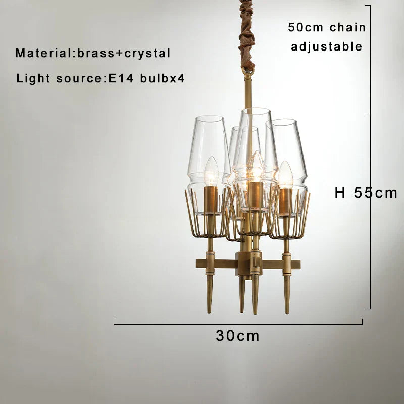 Decorbites™ Kristall Messing Glas Anhängerleuchte dimmbar luxuriöse Vintage Lampe