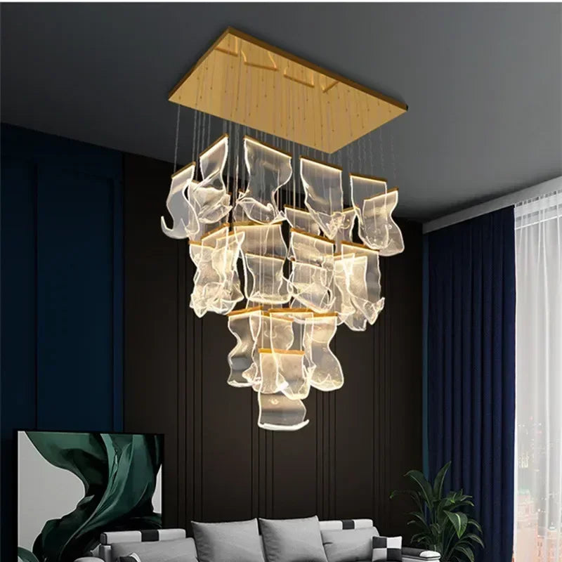 Decorbites™ Acryl-Blätter-Kronleuchter LED-Leuchte dimmbar Luxus-Pendant für die Hausdekoration