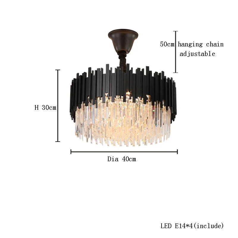 DecorBites™ Gold K9 Crystal Ceiling Chandelier, Dimmable Luxury Living Room Bedroom Lighting