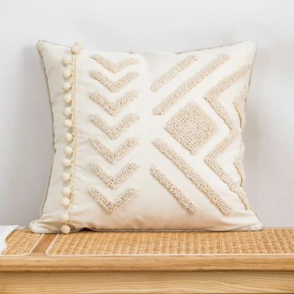 DecorBites™ Lace Tassel Cushion Tufted Sofa Pillowcase for Office Chair Pad