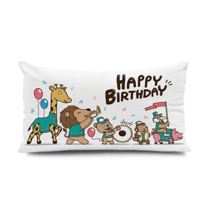Decorbites™ Dinosaurier-Tier Fröhliches Geburtstags-Kissenbezug - Kinder-Heimdekoration - Kurzer Samt