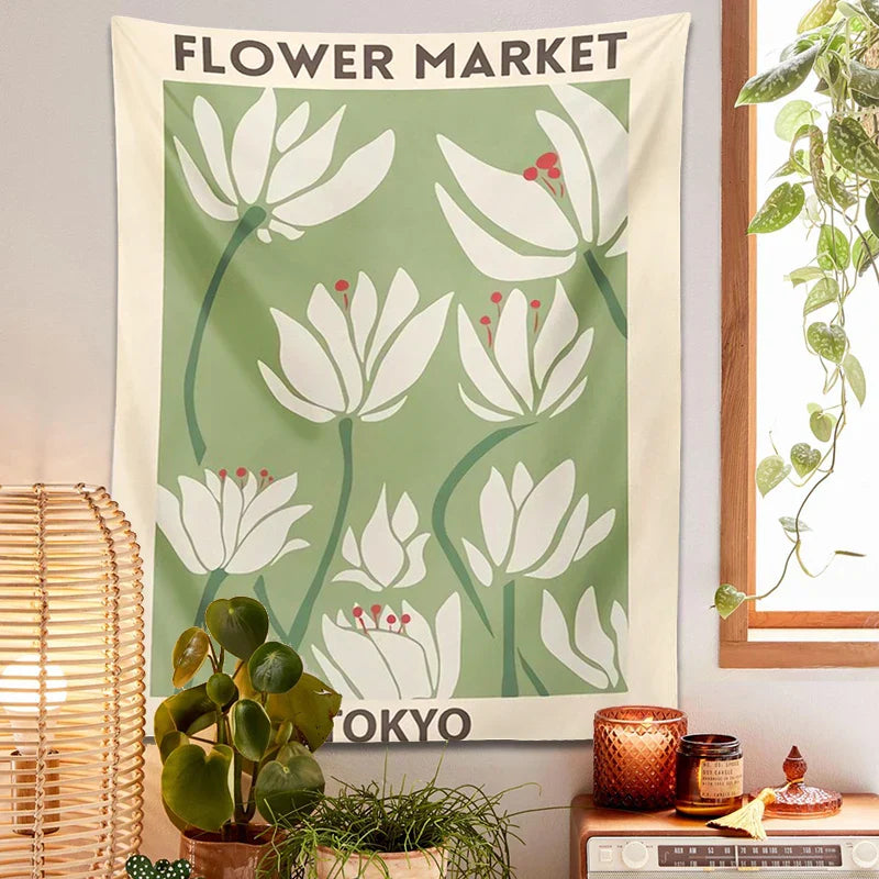 DecorBites™ Dreamy Flower Tapestry Wall Hanging for Bedroom Dorm Decor