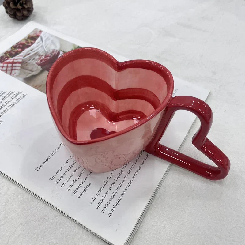 Decorbites™ Herzförmige Keramik-Kaffeetasse - 10 oz Einzigartiges Design und entzückendes Geschenk