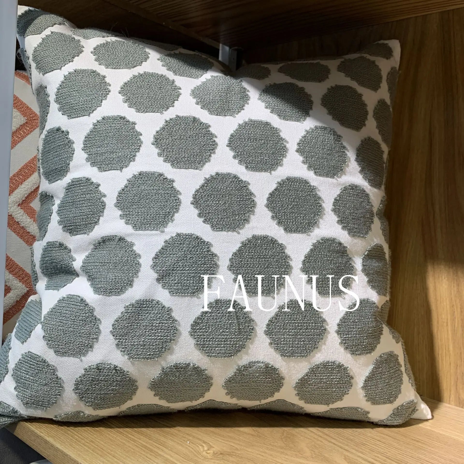 Leaf Embroidered Cotton Cushions